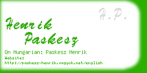 henrik paskesz business card